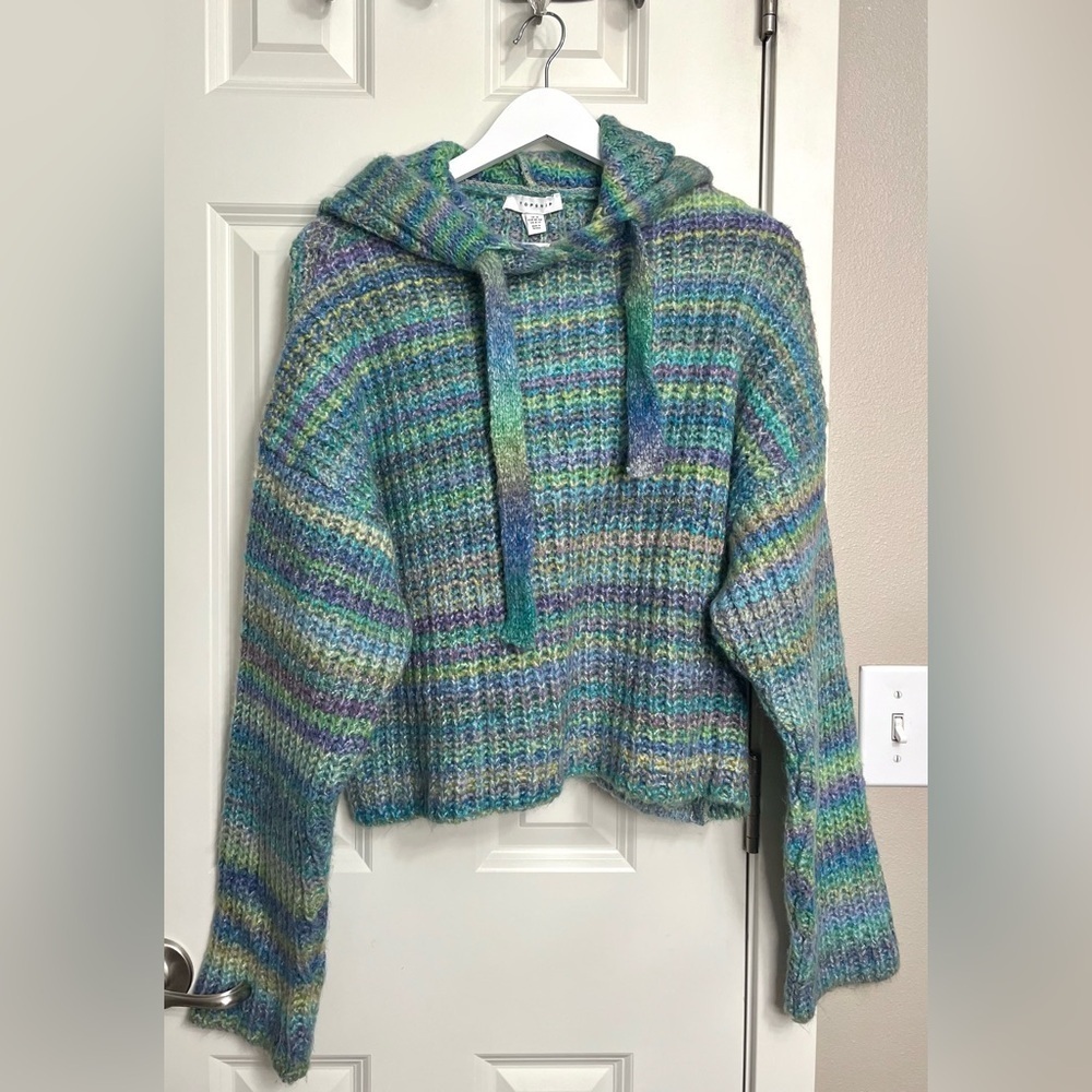 Topshop Knit Space Dye Hoodie NWOT